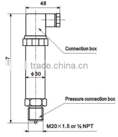 Gauge pressure sensor ss body transmitter