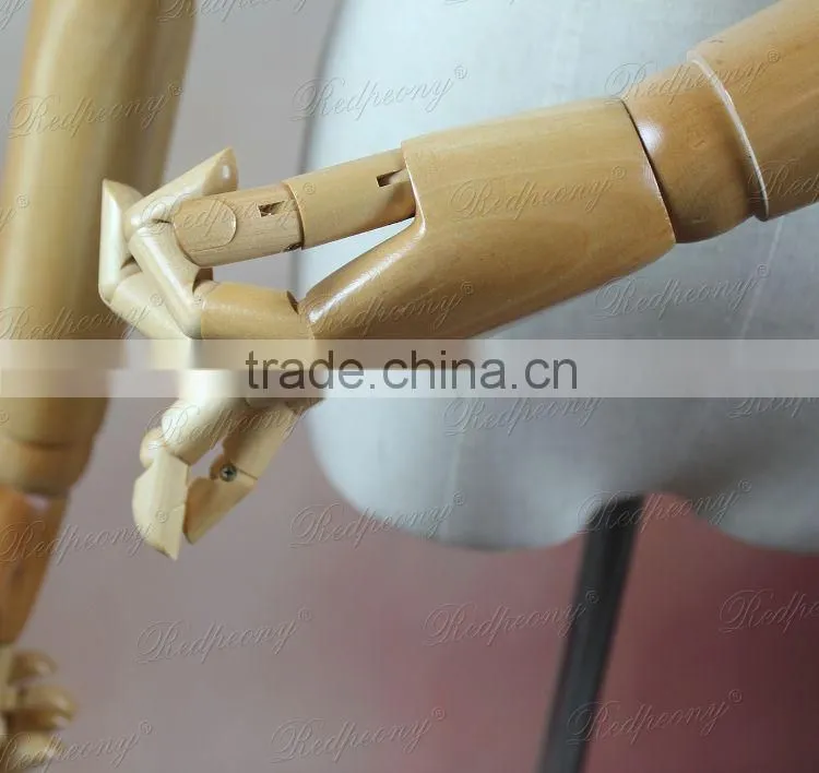 dummy torso female mannequin with wood arms