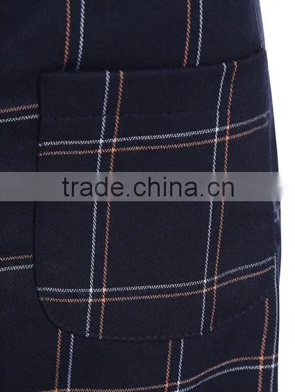 Lady's fashion Single Breasted Plaid Skirt