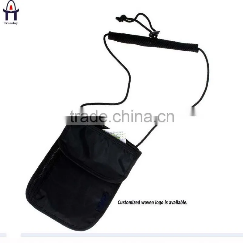 Neck stash pouch travel holder passport Id wallet nylon neck wallet