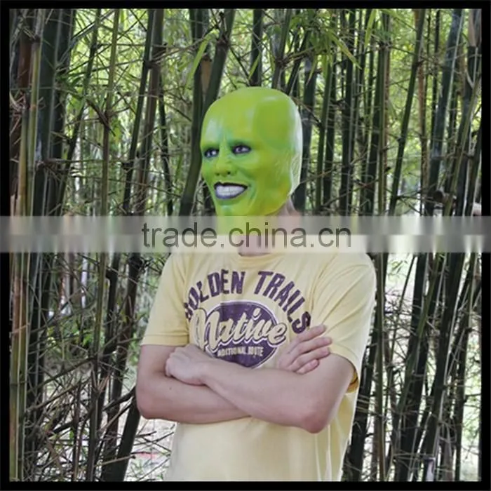 Creepy Green Mask Latex Mask for Costume Party Full Head Latex Rubber Masquerade Mask