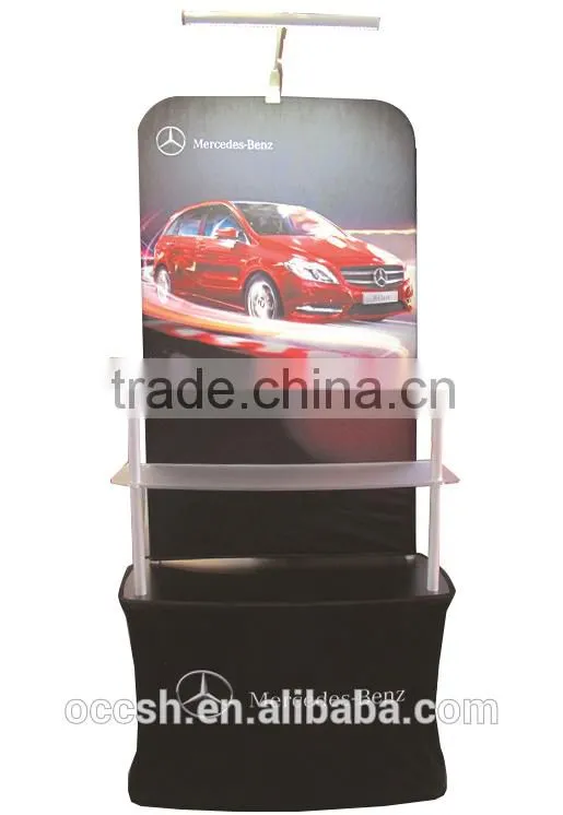 Tension Fabric Counter Promotion Table Supermarket Trade Show Promotion Desk
