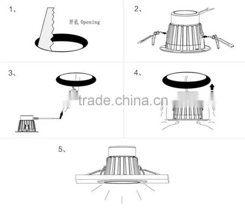 9w led downlight Hole Size120MM SMD5630