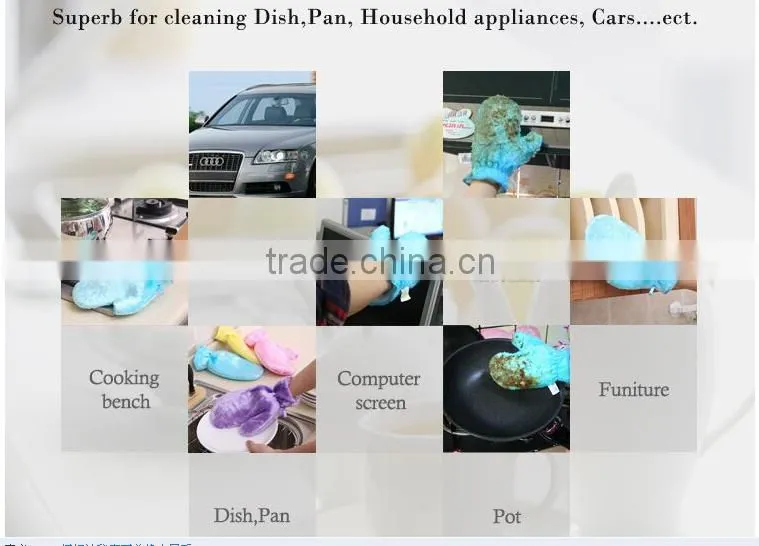 Household cleaning gloves wood fiber gloves free of detergent