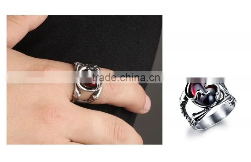 latest fashion antique stainless steel anchor design gey men ring