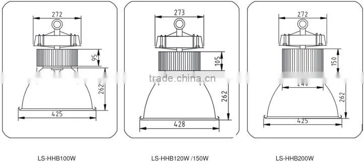 Hot sales 100W 120W 200W 250W 300W 400W 500W 150w led high bay light