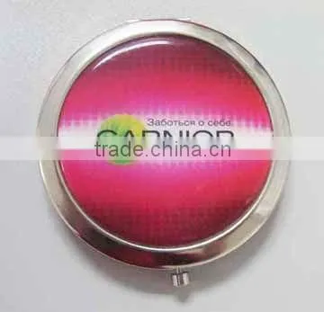 Beautiful doube sided metal round mirror comapct with paint on the cover