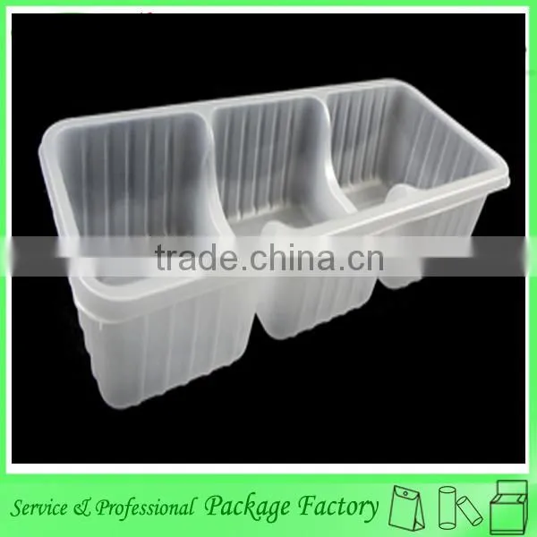 Six grid clear plastic cookie packaging tray