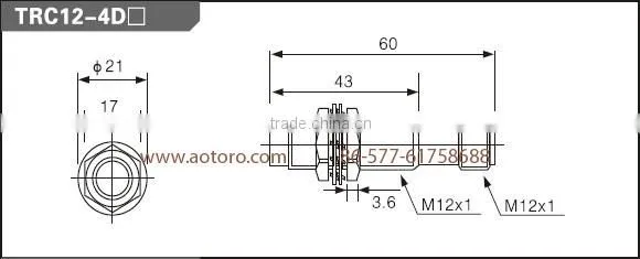 Sensor for proton TRC12-4DO 2wires inductance proximity sensor china supplier quality guaranteed