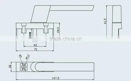 Handles for aluminium door&window DTA08B