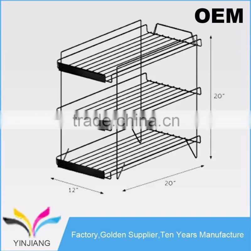 Retail Shop Supply Metal 3-Tier Hot To Go Rack for Food Service