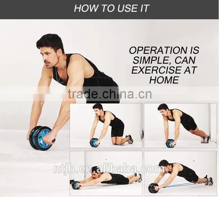 dual wheel exercise foam handle ab roller for wholesale