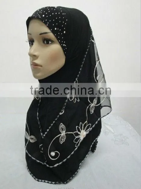 H171 latest embroidery muslim hijab,hijab scarf