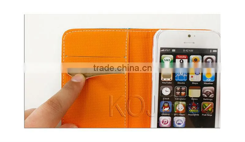 Book Style Leather Mobile Phone Case for Iphone 5