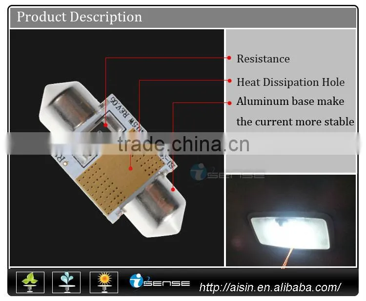 China supplier super bright car ceiling light 12 Voltage car roof light
