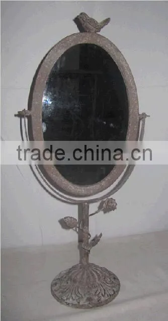 Vintage chic small iron standing table decorative mirrors