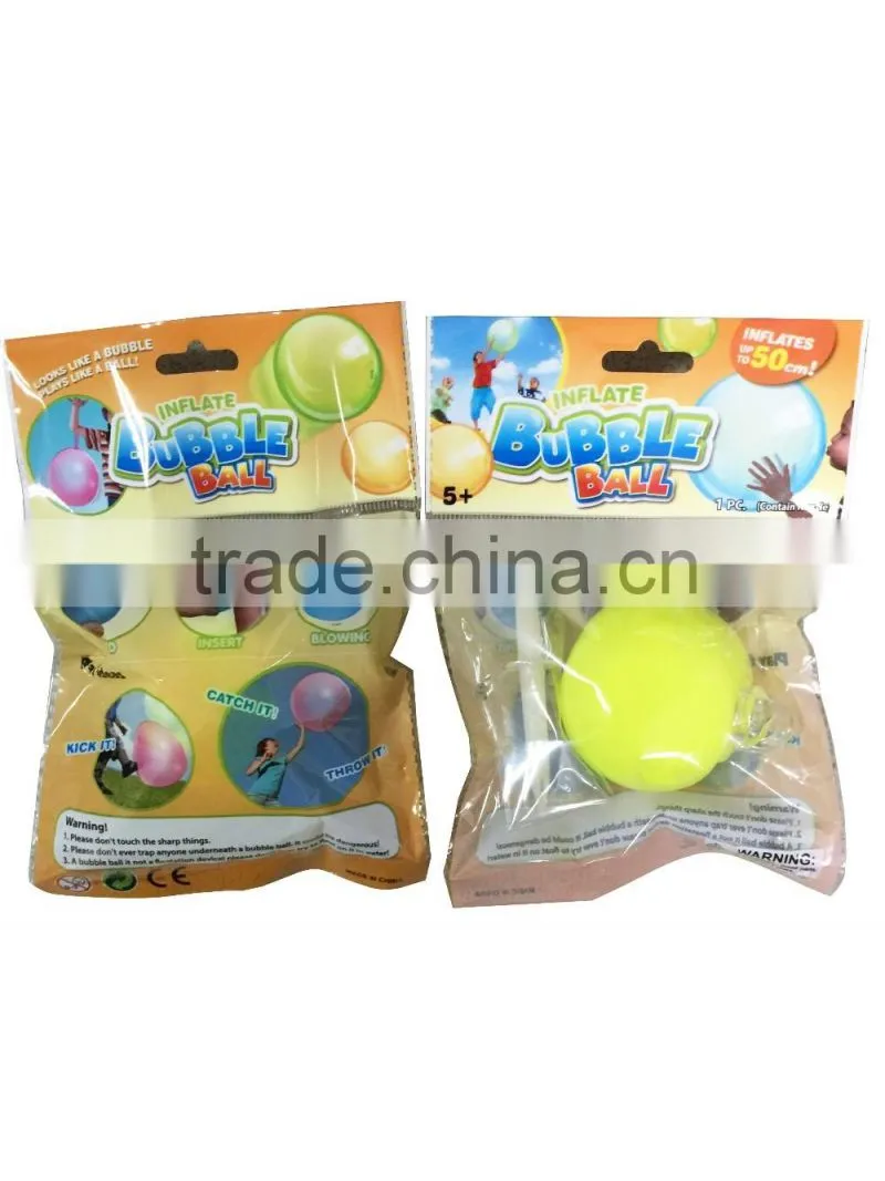 2016 Newest inflate bubble toy ball for kids mgaic ball toy crazy ball toy inflates up to 50cm