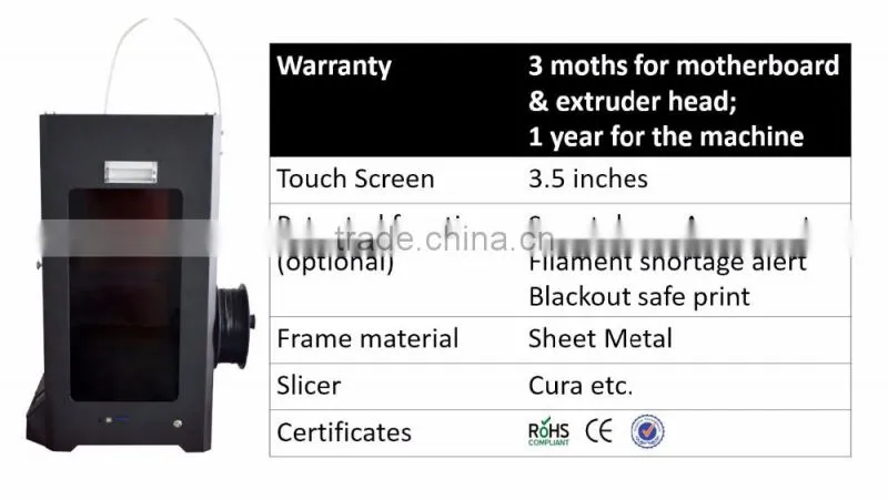 China Top manufacturer professional 3d printer With CE ROHS Certification for sale