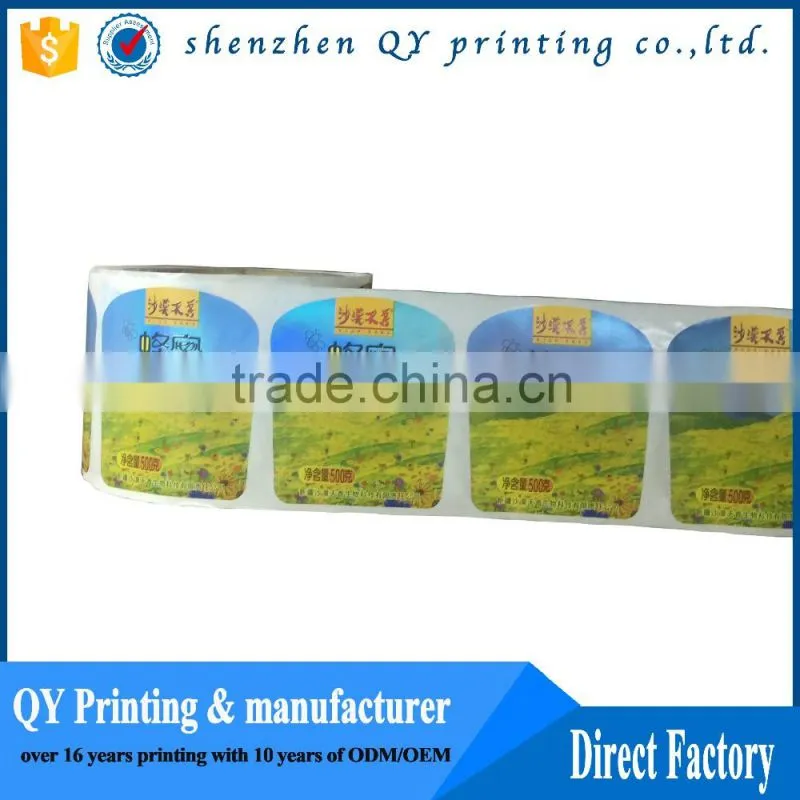 Hot Sale Promotional Honey Bottle Adhesive Label, Sweet Bee Honey Sticker
