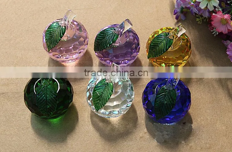 2014 new arrival X'mas gift apple crystal decoration for X'mas gift ,wedding,exhibiton