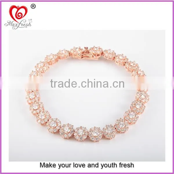 Fashion jewelry 2015 colorful flower bracelet factory price silver flower bracelet