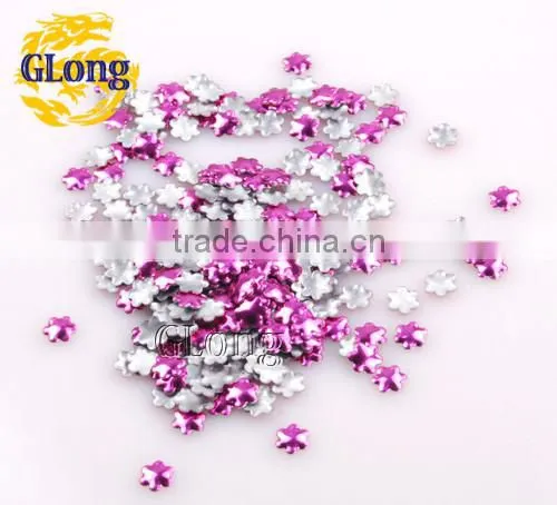 7mm Hot Fix Iron-on Nailhead Plum Blossom Aluminum DIY For Nail Art Bag Shoes Case Garment #GT098-7P(Mix-s)