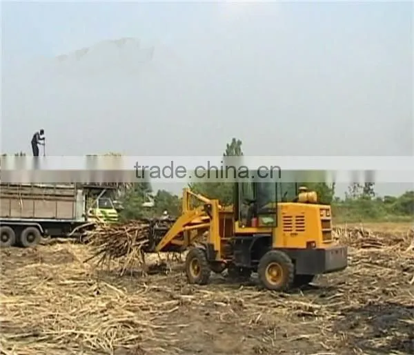 Big size 44 KW sugar cane grab loader ZLG16 small wheel loader for loading sugar cane selling