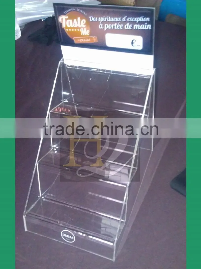 custom 3 tier acrylic makeup display stand/3 step cosmetic display rack
