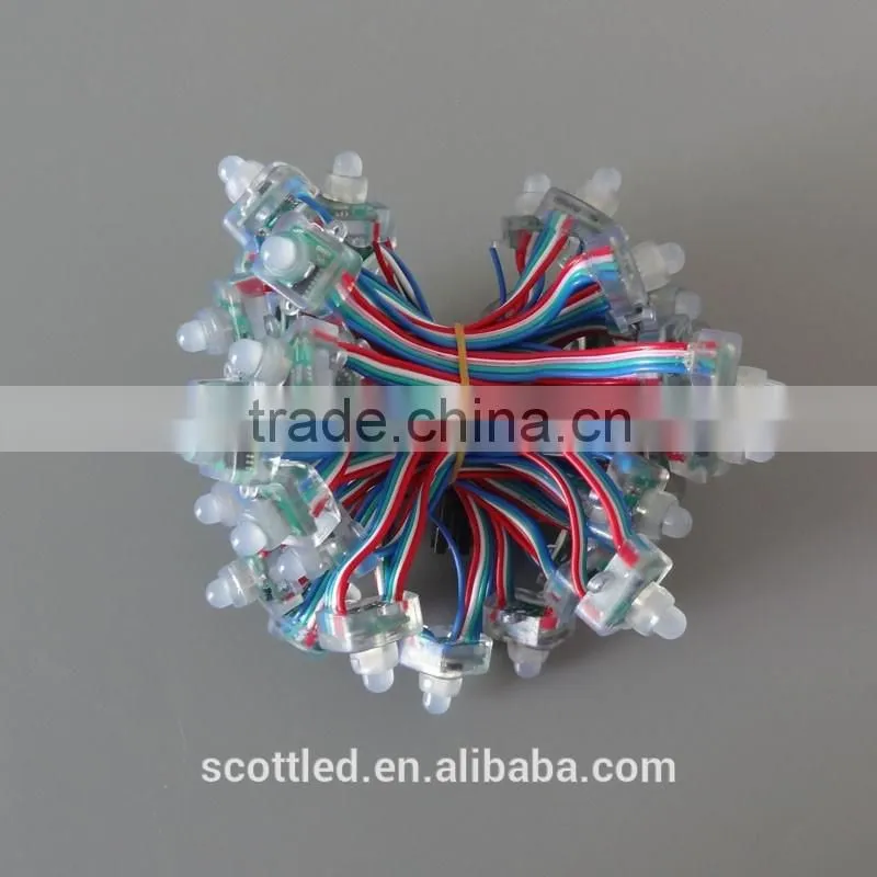 DMX512 led pixel string light,DC5V input;full color;50pcs a string,waterproof IP68;Square Shape
