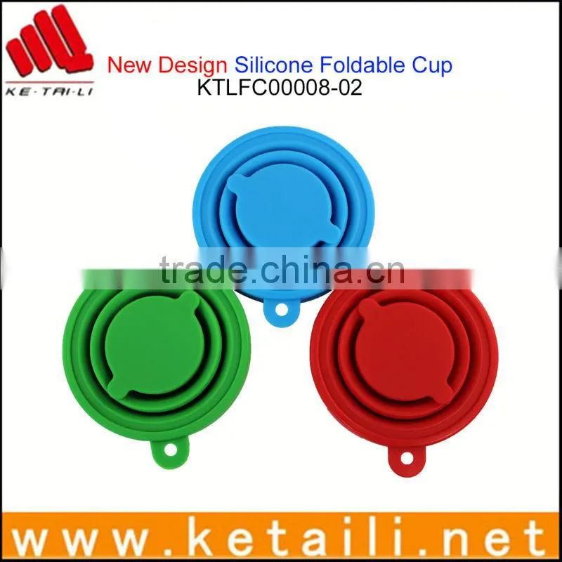 Shenzhen promotional travel gifts silicone rubber folding cup collapsible cups