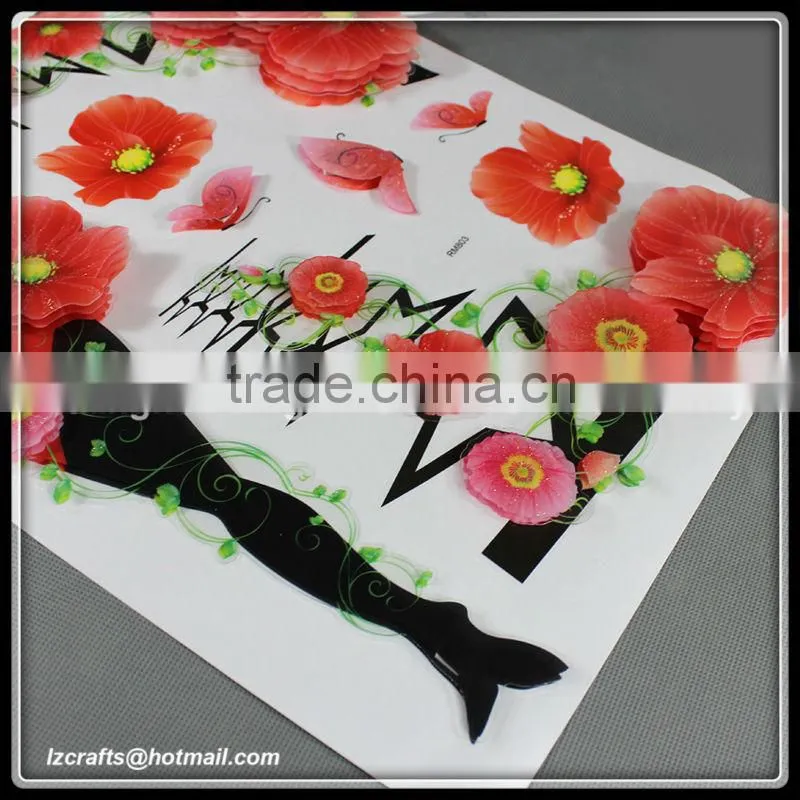 3D wall pictures/paper decoration/ 3D Glitter Paper Christmas Cut Outs Clause & Ornaments Wall/Window/Door Sticker