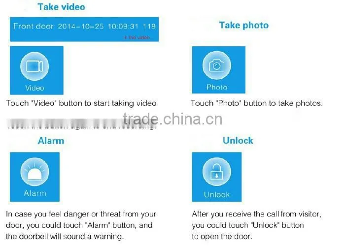 Multifunction Wireless WiFi Video Visual Door Bell Phone Doorbell Home Security for Android IOS Mobile Phone Wifi Doorbell