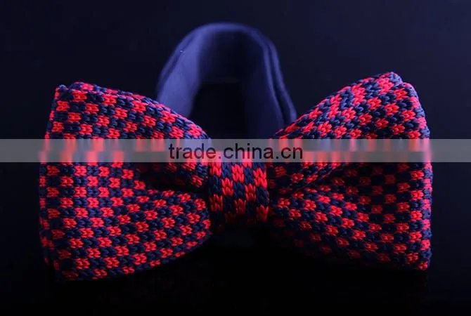 Wholesale various designs cotton cheap red knitted bow tie for men