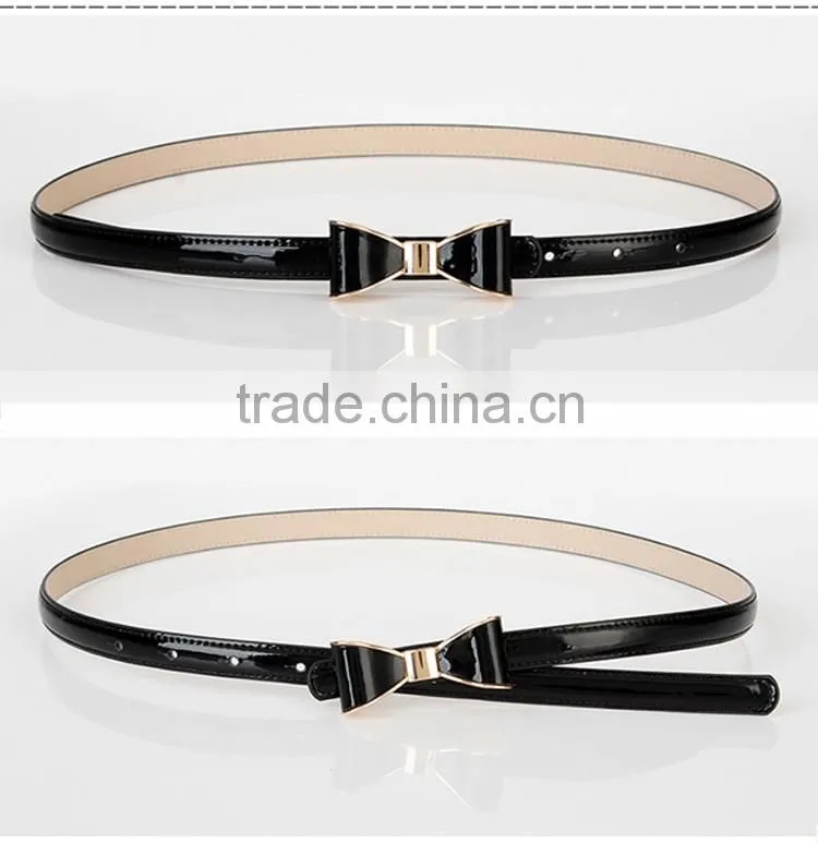 Fashion bowknot ladies belts in different color,china supplier in good quality