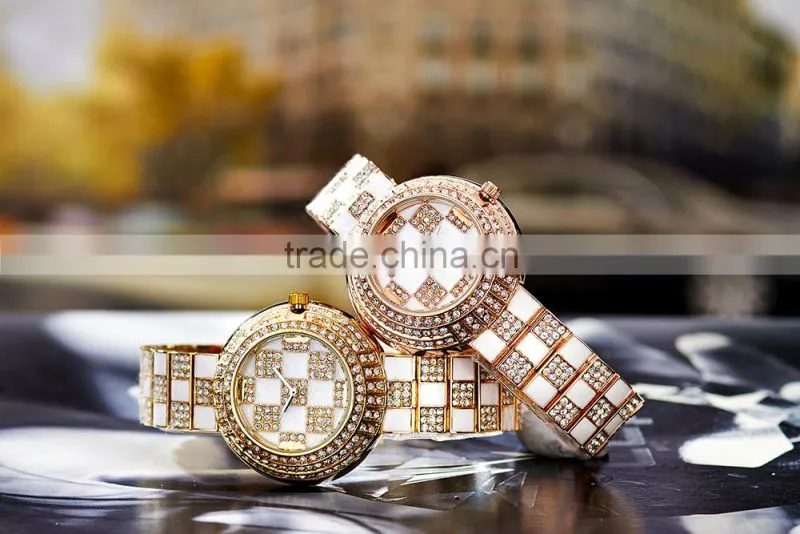 2015 Kingsky KY067 Gold Plated Jewelly Quartz Lady Fashion Watch