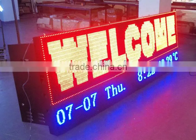 Spain---P10 indoor digital multi-line programmable programmable led moving message display board sign