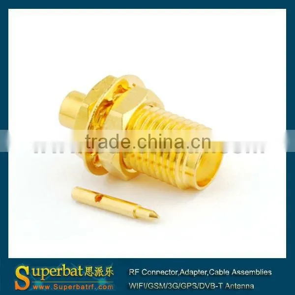 sma cable assemblies Solder Jack(male pin) bulkhead connector for .086" cable