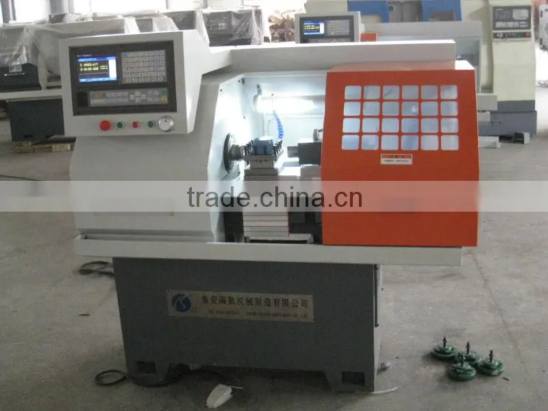 small cnc lathe CK0640A with collet chuck and automatic tool turret