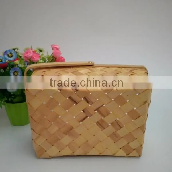 The stylish wood weaving easter basket