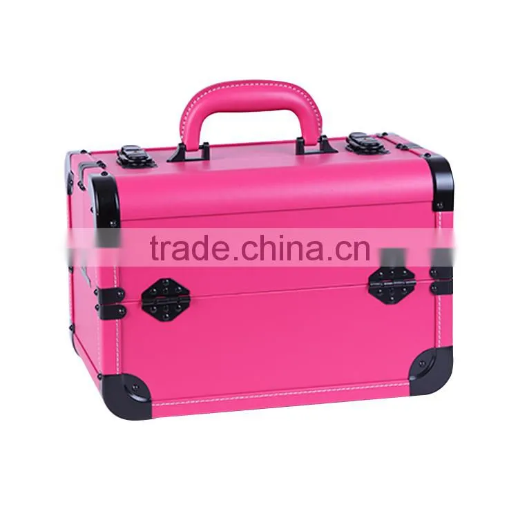 2015 new products sunrise manufacturer antique beauty makeup cosmetic case with 4 trays