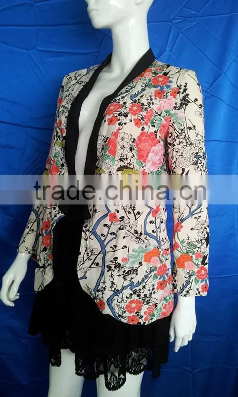 Flower printed ladies fashion suits lehenga blouse designs