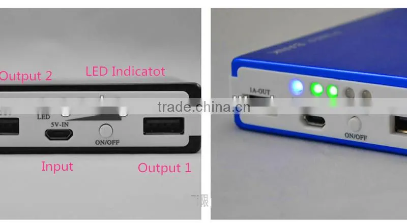 Hard disk box mobile charger/10000mah portable power bank with led indicators for smart phones