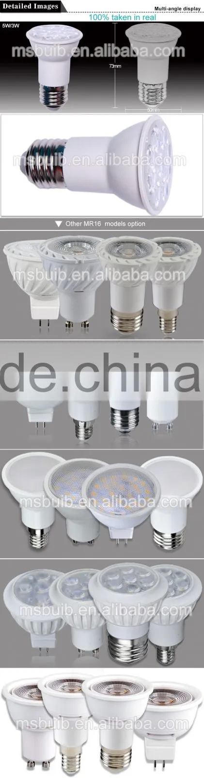 Mingshuai LED spotlight MR16 E27 Hi power Lens LED spot light dimmable TUV CE approved