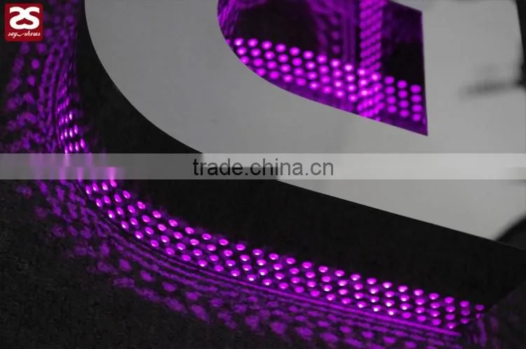 Stainless Steel Metal Letter Led Sign With bottom holes