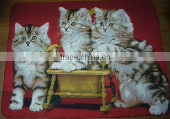 for home or picnic use, animal design printed fleece blanket