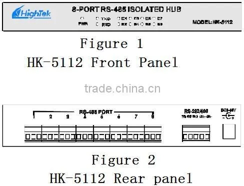 HK-5112 Industrial blue 650g RS232/485 to 8 Ports RS-485 HUB