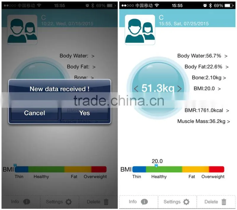 Electronic bluetooth body analyzer