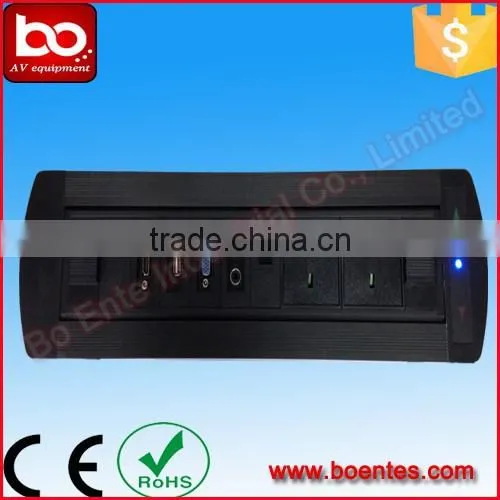 Conference Tabletop Mount Electric Rotating Flip Up Power Socket/Desktop Hidden Outlets for Office Electric Equipment
