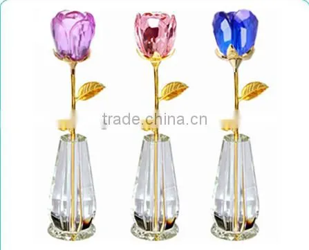 Natural Crystal flower golden rose flowers