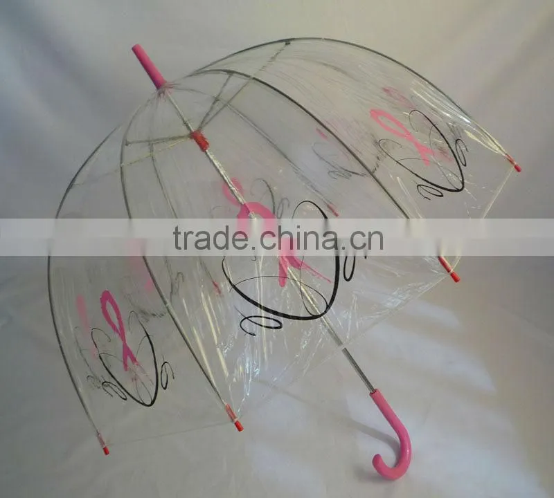 customize france rain transparent PVC /poe umbrella